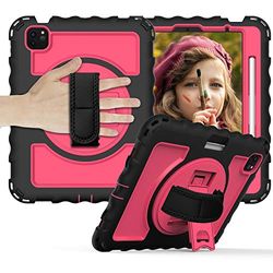 Funda para iPad Air de 5ª y 4ª generación y iPad Pro 11, Resistente a los Golpes con Soporte Giratorio, Correa para el Hombro, Funda Protectora para iPad Air 2022/2020/2018