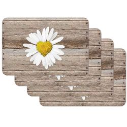 Venilia Toalha de mesa marguerite, toalha de mesa individual, toalha de mesa, toalha de mesa individual para a sala de jantar, adequada para alimentos, multico, 4 fatias, 45 x 30 cm, 59104