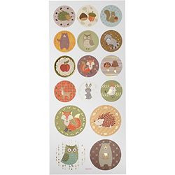 Stickers Forest Animals, sheet 10x23 cm, approx. 16 pc, forrest animals, 1sheet