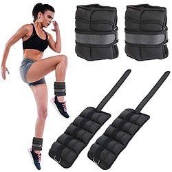 BAKAJI Set van 2 gewichten voor enkels en polsen, 2,25 kg, training, fitnessstudio, aerobic, fitness, spieropbouw, van neopreen, met verstelbare gesp en klittenbandsluiting, totaalgewicht 4,5 kg