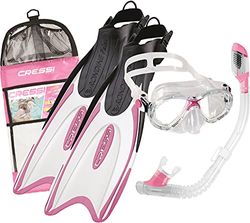 Cressi VIP snorkelset barn med flossen, blå och rosa, från 4, 5, 6, 7, 8, 9, 10 – Made in Italy