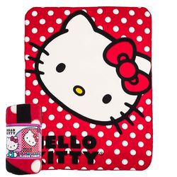 Northwest Sanrio Hello Kitty, Hello Kitty de bolinhas, manta polar impressa, 45 por 60"