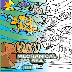 Mechanical sea: coloring book