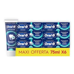 Oral-B Dentifricio Advanced Prevenzione Tartaro con Microgranuli Attivi per prevenire la formazione del Tartaro, Menta Fresca 3x75ml, Advanced Prevention (new), 225ml (Confezione da 2)