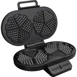 Princess Gofrera con Forma de Corazón, 10 Gofres, 1200W, Termostato Ajustable, Antiadherente, Asa Fría, Protección Sobrecalentamiento, Fácil Limpieza, Almacenamiento Vertical, 132384