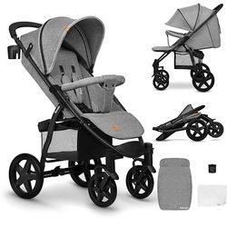 LIONELO Annet Silla de Pase Para niños hasta 22 kg 0-48M ajuste del respaldo hasta posición horizontal Capucha XXL Plegable fácil con ventana Mosquitera