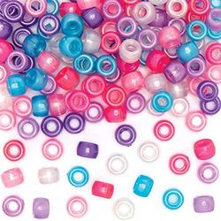 Baker Ross FE214 Princess Kids Craft Pony Beads – Confezione da 500 decorazioni multicolore per la creazione di gioielli per bambini, artigianato artistico e attività artigianali