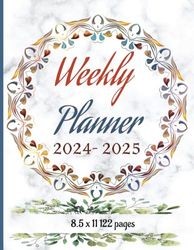 Cool 122 pages Weekly Planner calendar 2024 2025 8.5 in x 11Daily Planner, Weekly Calendar Book with To Do List.