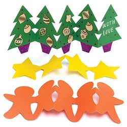 Baker Ross FE869 Tarjetas de Navidad Concertina en Blanco - Paquete de 10, Espacios en Blanco para Hacer Tarjetas, haz tus Propias Tarjetas Navideñas, Ideales para Proyectos de Manualidades para Niños