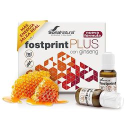 Soria Natural - Fost Print Plus - Complément alimentaire - Énergie supplémentaire instantanée - Gingsen, Jalea Real Propolleo - 20 flacons de 15 ml