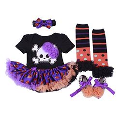 BABYPREG Peuter meisjes Eerste Halloween-kostuum Kleding voor Thanksgiving Baby Pompoen Jurk (3-6 maanden, Skelet)