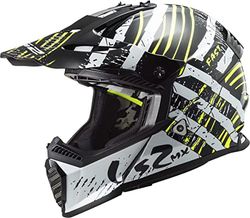 LS2, Cross Moto Fast Evo Verve hjälm svart vit, M