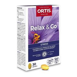 Ortis - Relax & Go 30 Comprimés - Complément Alimentaire pour Résister au Stress et Lutter Contre la Fatigue - Maintient la Bonne Humeur et la Vitalité - 100% Naturel à base de Safran et Ginseng