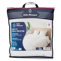COLAS NORMAND – Couette Chaude - Triple Protection - Anti-Acariens, Anti-Moustiques, Anti-Punaises De Lit – 240x260 – 100% Coton - 100% Polyester Fibres Creuses Siliconées – Fabrication Française