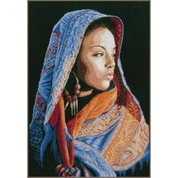 Lanarte Counted Cross Stitch Kit: African Lady (Aida,B), NA, 32 x 48cm