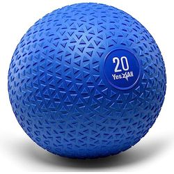 Yes4All Y7YF Slambal met gestructureerd oppervlak en duurzame rubberen schaal (zwart en blauw) - verkrijgbaar in 4,5, 6,8, 9, 11,3, 13,6, 18,1 kg (ik. blauw - 9 kg)