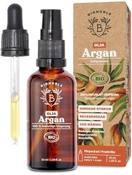 EKOLOGISK ARGANOLJA | 100% Ren, Naturlig & Kallpressad | Ansikte, Kropp, Hår, Skägg, Naglar | Vegan & Cruelty Free | Argan Oil | Glasflaska + Pipett + Pump (50ml)
