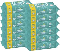 Pampers Fresh Clean Chusteczki Dla Niemowląt 960 Sztuk (12 x 80), Miesięczne Opakowanie, Delikatnie Oczyszczają Pupę, Dłonie i Twarz, Neutralny Zapach