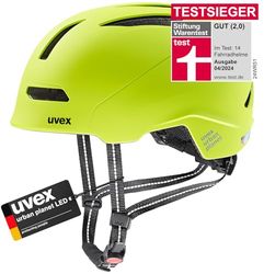 uvex urban planet LED, Fietshelm Unisex-Volwassene, lime matt, 58-61 cm