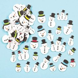 Baker Ross EF408 Stickers met glinsterende sneeuwman voor kinderen voor het versieren van kaarten en knutselprojecten (80 stuks)
