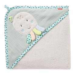 Fehn 054569 Kapuzenbadetuch Oktopus – Kuscheliges Handtuch mit Kapuze und Oktopus – Für Babys und Kleinkinder ab 0+ Monaten – Maße: 80 x 80 cm