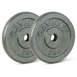Athlyt 1-inch gietijzeren halterschijven, 2 x 5 kg, zwart
