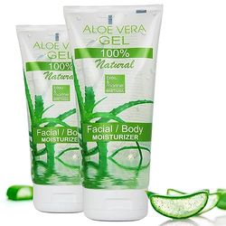 Bleu & Marine Bretania - Gel Aloe Vera 100% Natural 2 x 200ml | Hidratante Facial/Corporal | Regenerador de Piel | Reparador Cabello | Preparación Cosmetica | Cuidado del Cabello, Clear