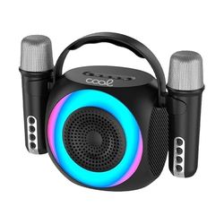 Cool Mini Karaoke Party Altavoz Bluetooth Portátil 6W + 2 Micrófonos Negro