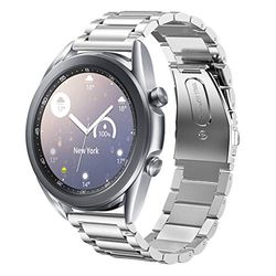 SUNDAREE Armband Compatibel met Samsung Galaxy Watch 3 41MM SM-R850/Watch 42MM R810/Garmin Venu SQ 2/TicWatch E3/GTR MINI,20MM Vervanging Roestvrij Staal Metalen Horlogeband,Zilver