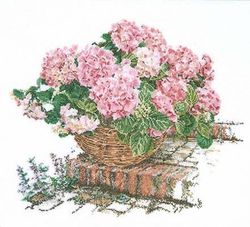 Thea Gouverneur Pink Hortentia Cross Stitch Kit, One