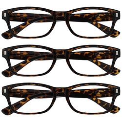 OPULIZE Marrone Tartaruga Occhiali Da Lettura Valore 3 Pacco Uomo Donna Uvr3Pk010 +2,00-88 Gr