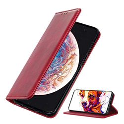 BRAND SET Funda para OnePlus Nord 5G Funda de Cuero con Tapa Plegable Material de PU con Función de Soporte Hebilla Magnética Invisible Funda Ultrafina Carcasa para OnePlus Nord 5G(Rojo)