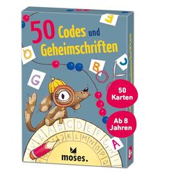 moses 30257 Lot de 50 Codes et Inscriptions secrètes, Amusantes, pour Les déplacements, la Cour d'école ou Les Voyages, Jeu d'enfant pour Les Enfants intelligents à partir de 8 Ans