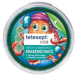 tetesept Kids Jelly Krakenschatz - zabawne mycie pod prysznic i kąpiel – galaretka o błyszczącej konsystencji, wielokrotnego użytku – 6 x 100 g