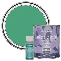 Rust-Oleum Green Water-Resistant Bathroom Tile Paint in Gloss Finish - Emerald 750ml
