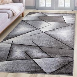 oKu-Tex Matta | Vävmatta | för vardagsrum, hall, sovrum | mattlöpare, bro | grå modern | geometrisk design | Öko-Tex 100 | Storlek 80 x 150 cm