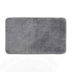 Douceur d'Intérieur, Tapis de Bain (45 x 75 cm) Metropolis Gris, Microfibre Finition Fil Métallisé