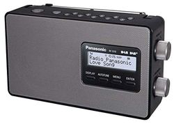 Panasonic RF-D10EG-K Radio Digital Portátil Dab/Dab+/FM, Pantalla LCD Retroiluminada, Alimentación por Batería y por Red Eléctrica, Reloj, Color Negro
