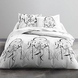 TODAY Juego edredón y 2 Fundas de Almohada, Algodón, Blanco, 200 x 200 cm