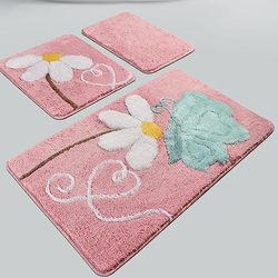 Setmat Set (3 pezzi) rosa con fiore