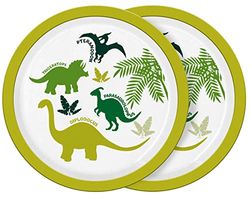 infinite by GEDA LABELS (INFKH) Set di 2 piatti Dinos piani di plastica, 21,5 cm