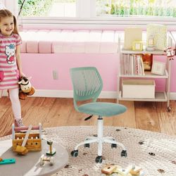 FurnitureR Chaise de Bureau pivotante à Hauteur réglable avec Petit Trou pour Chambre d'enfant ou Salle d'étude, Vert Molandi