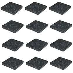Bescherm je vloeren met rubberen loopbandmatten met hoge dichtheid - set van 12, 10 x 10 x 1,3 cm, zwart