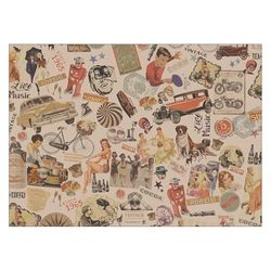 500 stuks - Offset tafelkleden 'Vintage' 70 g/m2 30 x 42 cm kraftpapier