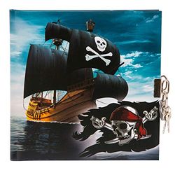 goldbuch Pirati, diario per Bambini con 96 Pagine Bianche, taccuino, Serratura e 2 Chiavi, Copertina con Stampa Artistica, Circa 16,5 x 16,5 cm, Colore, 44 077