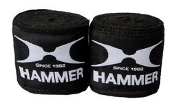 Hammer Boxing Elastic Boxing Bandages - Black, 2.5 m