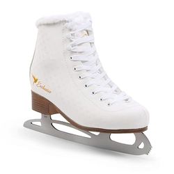 MADIVO SMJ Exclusive Patins à Glace pour Femme Patins à Glace Classiques Blanc | Tailles : 36, 37, 38, 39, 40, 41 (41)