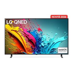 LG QNED 75'', Serie 85 2024, 75QNED85T6C, Smart TV 4K, Processore α8, Design slim, 20W, AI Picture Pro, 4 HDMI 2.1 120Hz, VRR, FreeSync Premium, Alexa, Wi-Fi, webOS 24, Telecomando puntatore