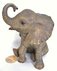 Lesser & Pavey Baby Elephant Statue Figurine for Home & Office | Out of Africa Elephant Ornaments | Home Decor Elephant Gifts for Women & Men | Living Room Decor African Ornaments
