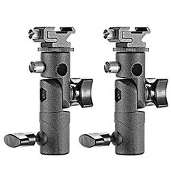 Neewer Suporte de luz giratória profissional universal tipo E para flash speedlite com suporte para guarda-chuva para Canon, Nikon, Pentax, Olympus e outros Flashes, luz de estudo, luz LED (embalagem